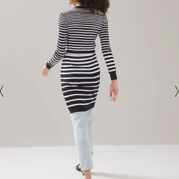 White House Black Market Women's Striped Long Cardigan Sweater Size S - Picture 7 of 7